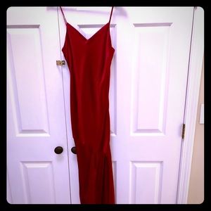 NWT Haute Hippie scarlet silk gown.